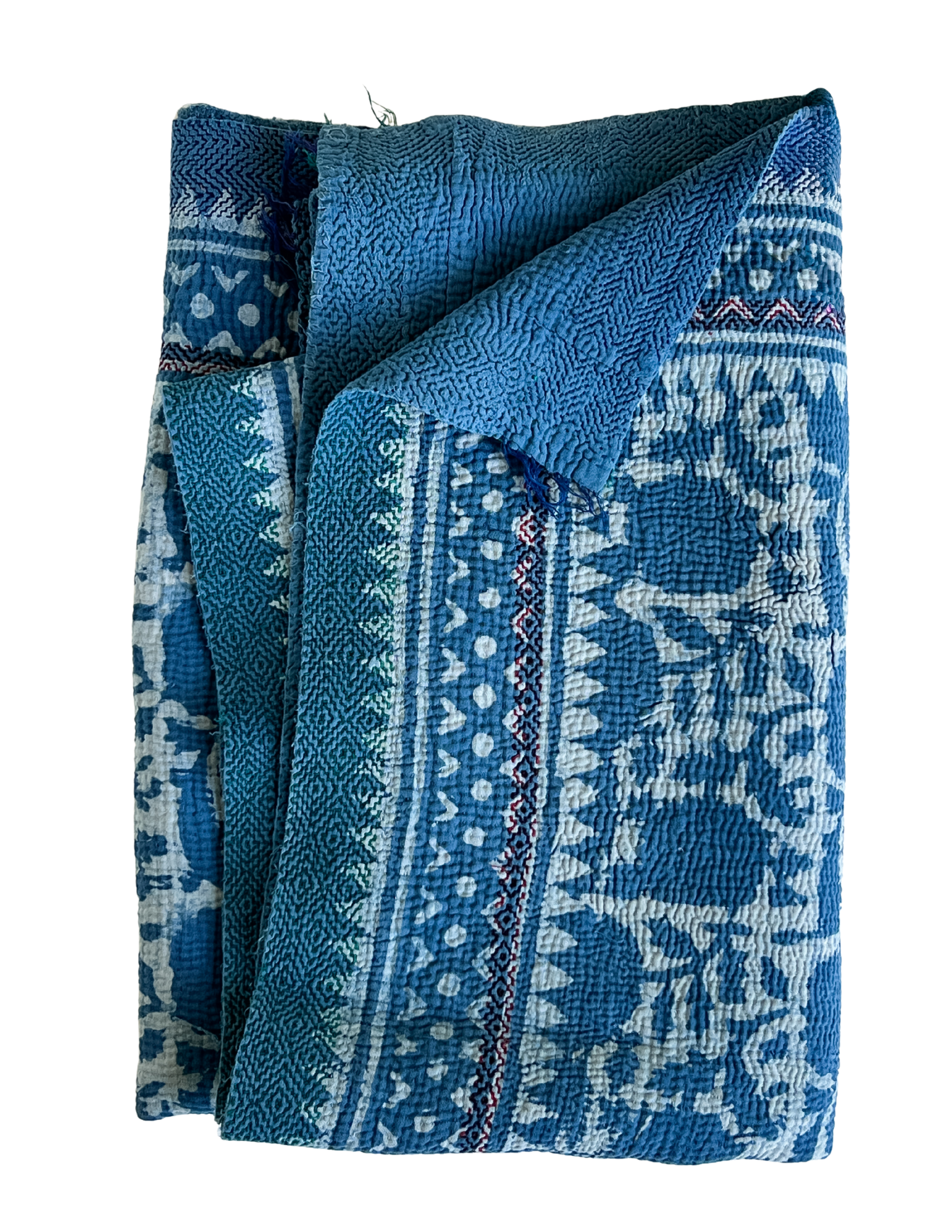 The Blue Flower Quilt – Vintage Kantha Quilt