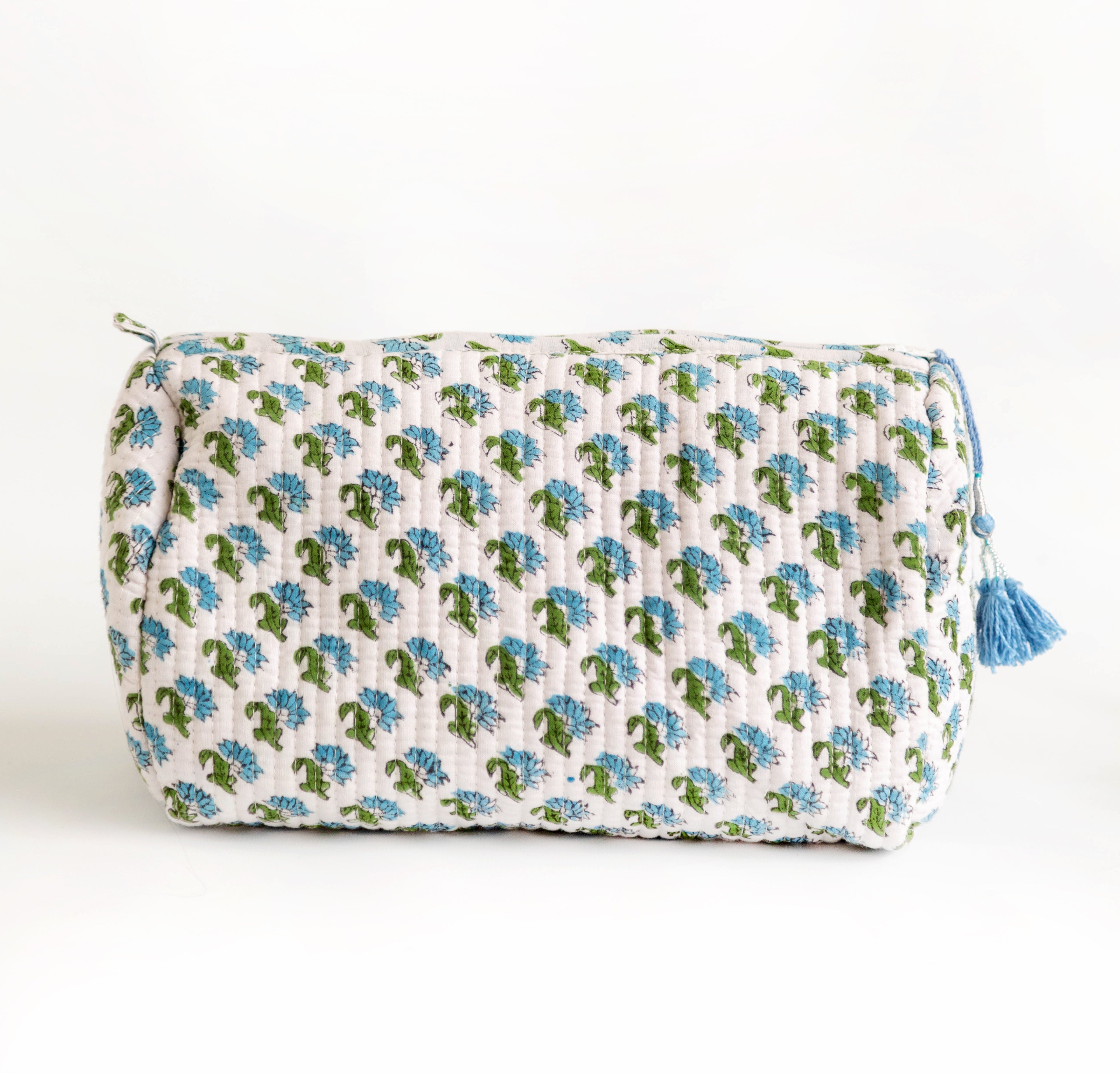 Bluebell Quilted Block Print Cosmetic Bags – Set of 3